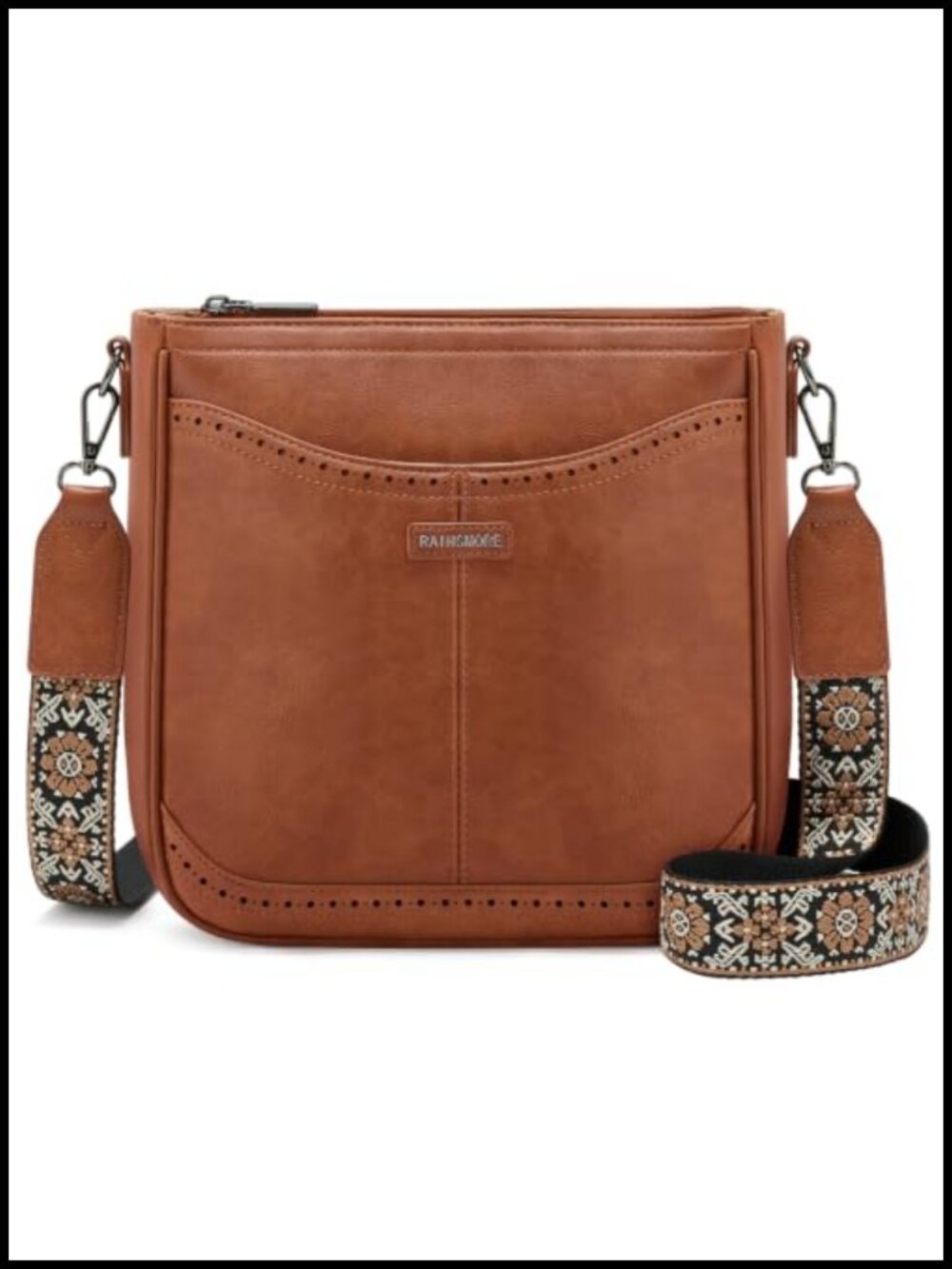 Faux Leather Crossbody Bag Multi-Pocket Hobo Shoulder Purse